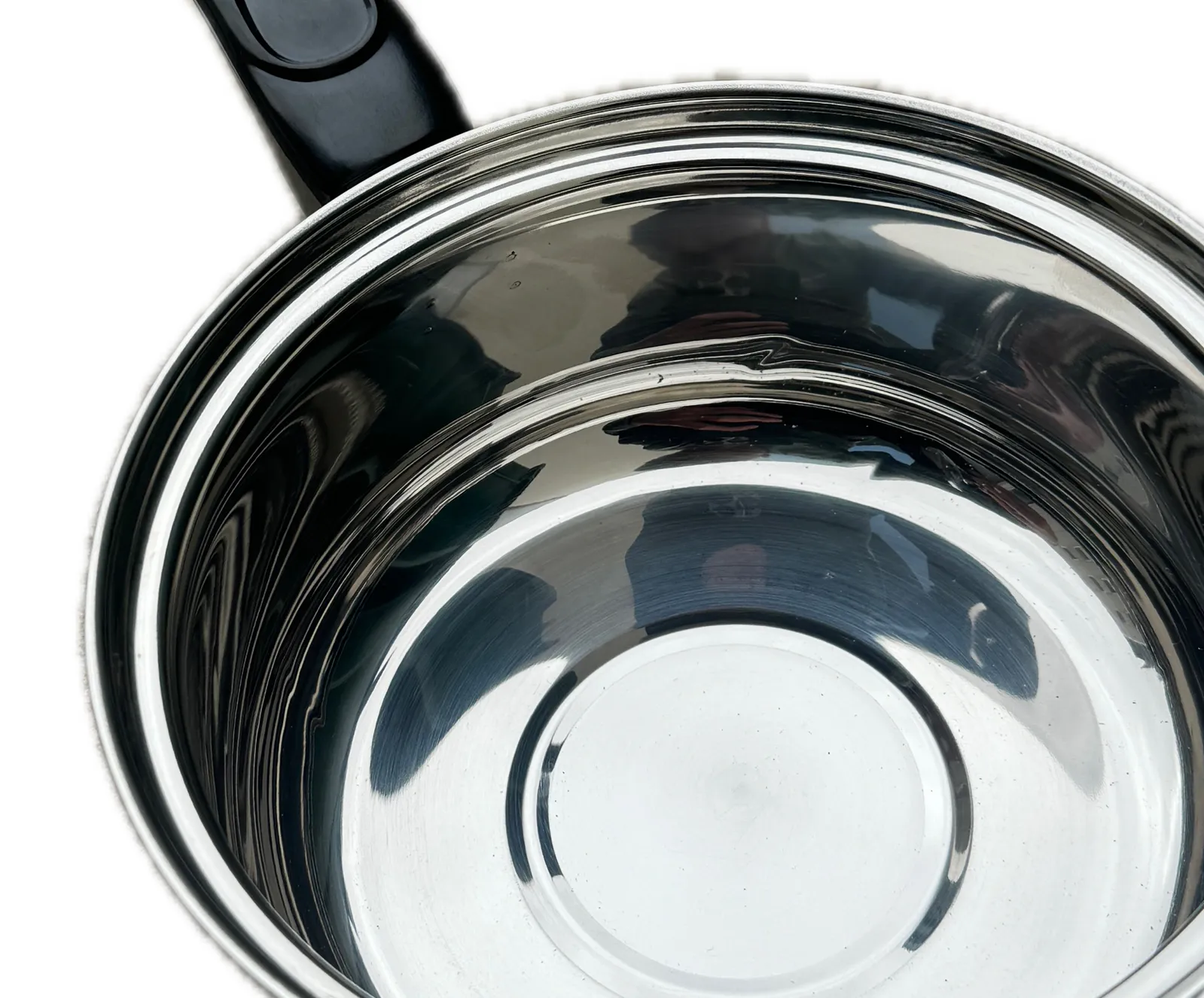 14cm | Stainless Steel Milk Pot with Glass Lid | Coffee Warmer with Handle