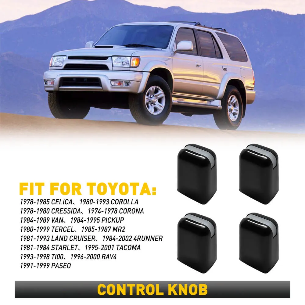 AC Climate Control Switch Knob Button Set of 4 , Compatible with 1974-2002 Toyota Models-Air Conditioner Replacement Switch