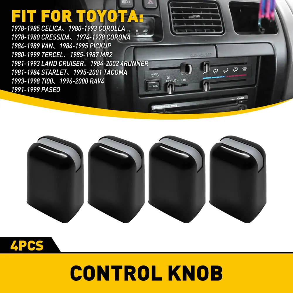 AC Climate Control Switch Knob Button Set of 4 , Compatible with 1974-2002 Toyota Models-Air Conditioner Replacement Switch