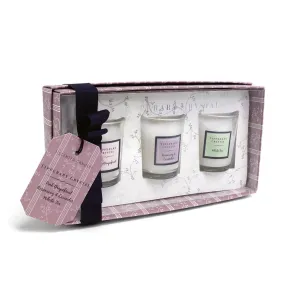 Assorted Mini Candles Set Of 3 - Pink Grapefruit, Rosemary, White Tea