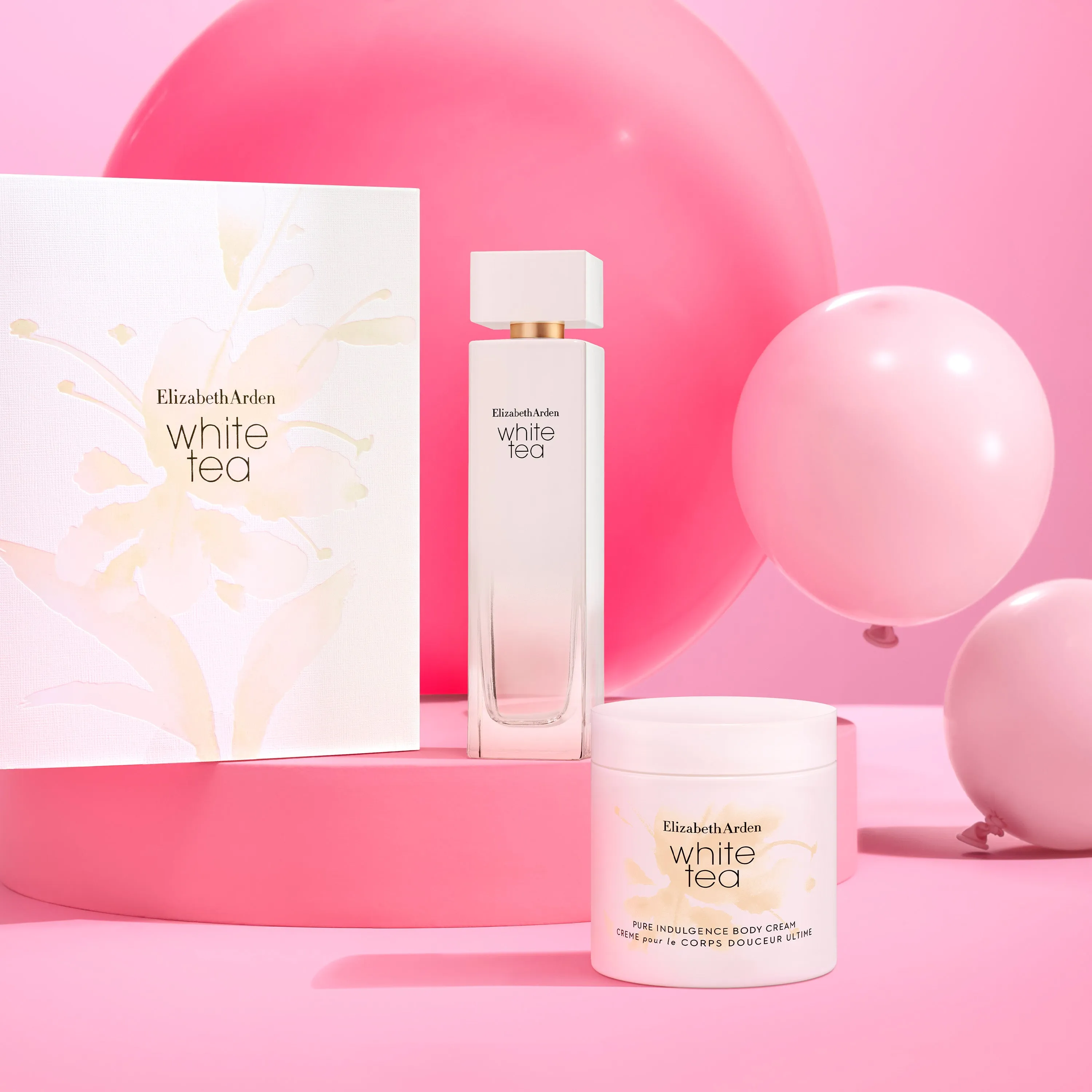 Coffret Eau de Toilette White Tea, Eau de Toilette vaporisateur 100ml, Crème Corps 400ml