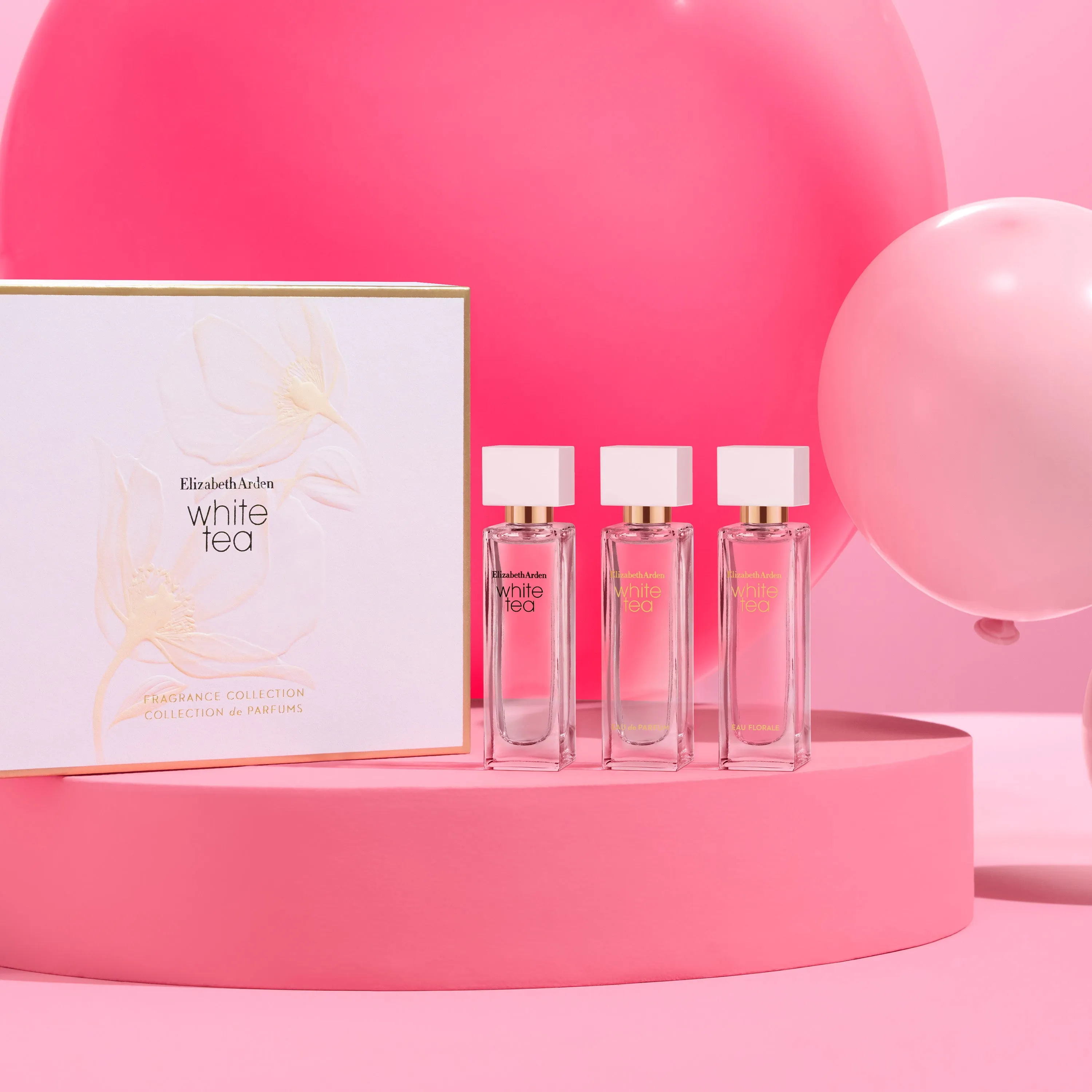 Coffret White Tea 3 miniatures de 10ml, Eau de Parfum, Eau de Toilette, Eau Florale