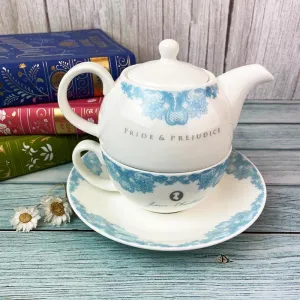Jane Austen Bone China Tea Set For One - Pride and Prejudice Design | Exclusive Collection