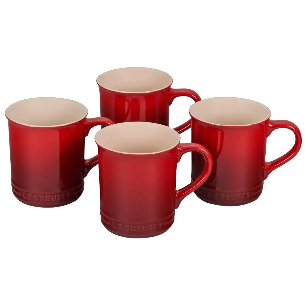 Le Creuset Stoneware Set of 4 (14 oz.) Mugs