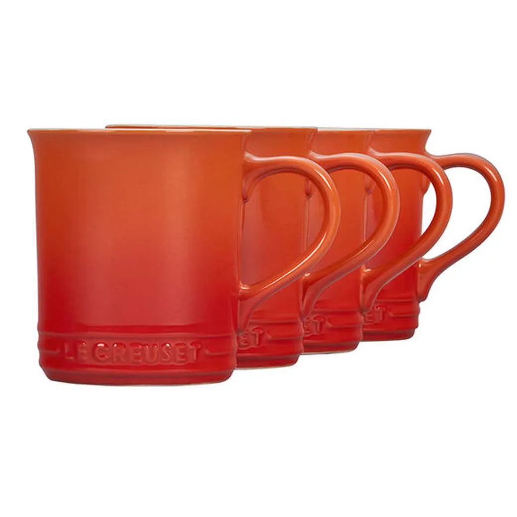 Le Creuset Stoneware Set of 4 (14 oz.) Mugs