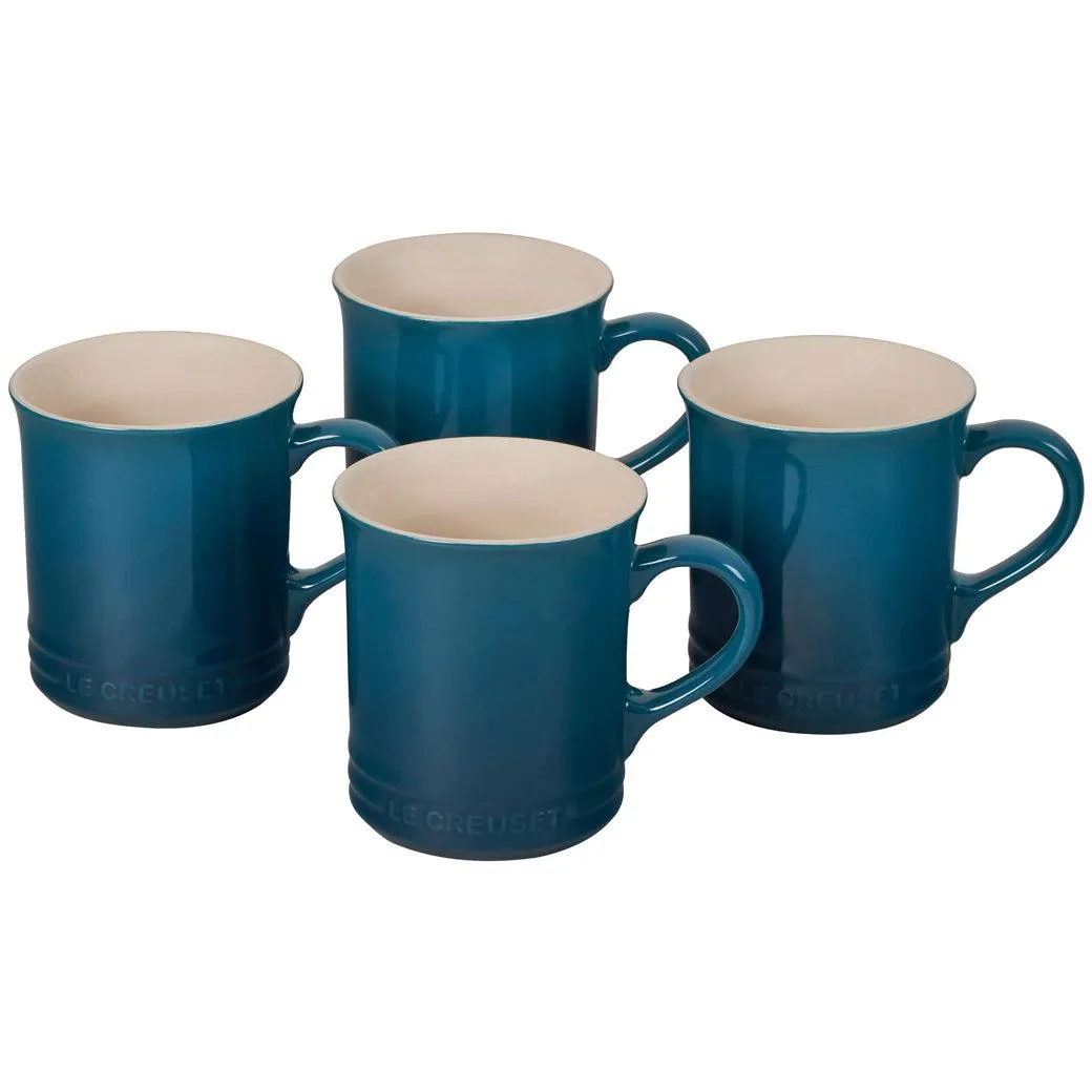 Le Creuset Stoneware Set of 4 (14 oz.) Mugs