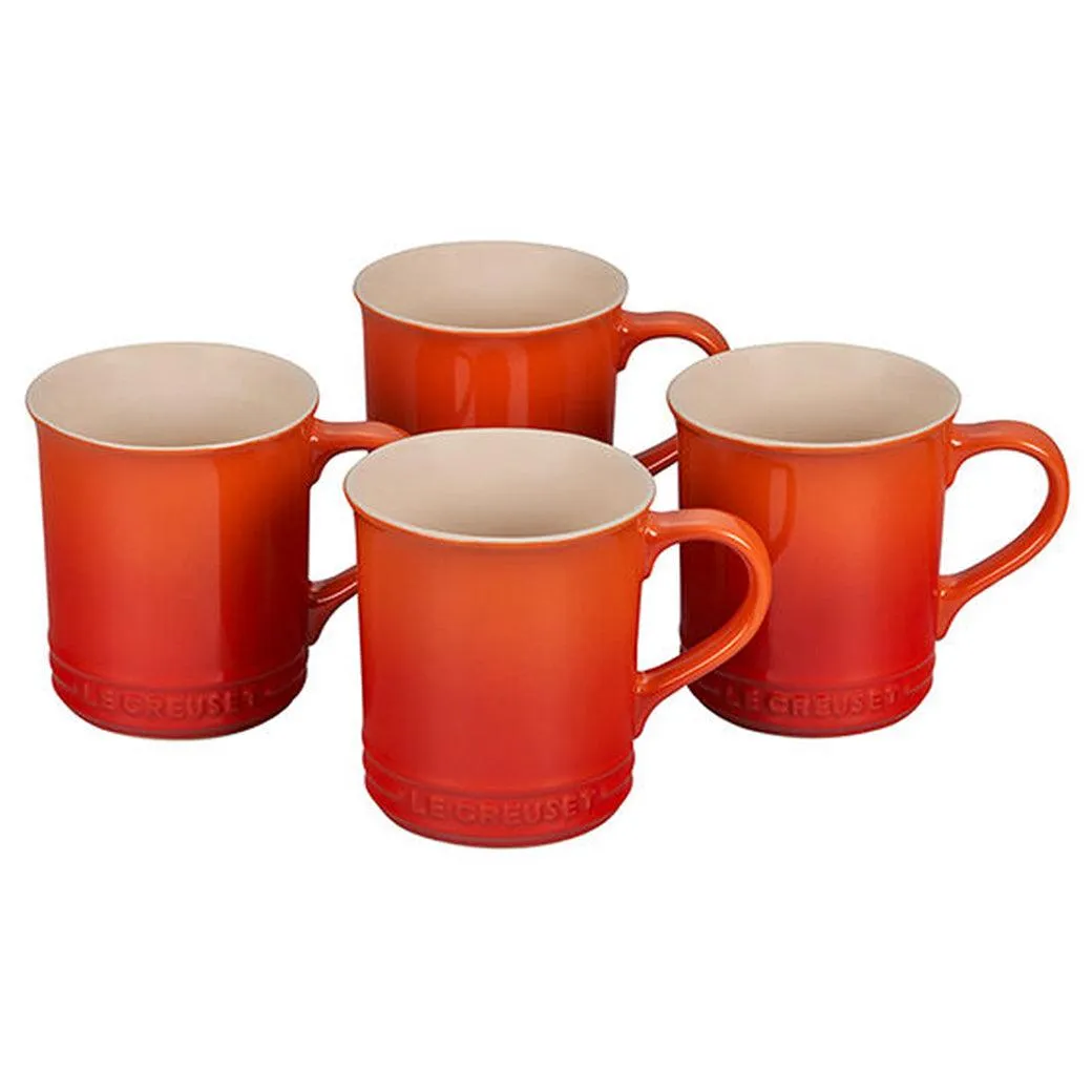 Le Creuset Stoneware Set of 4 (14 oz.) Mugs
