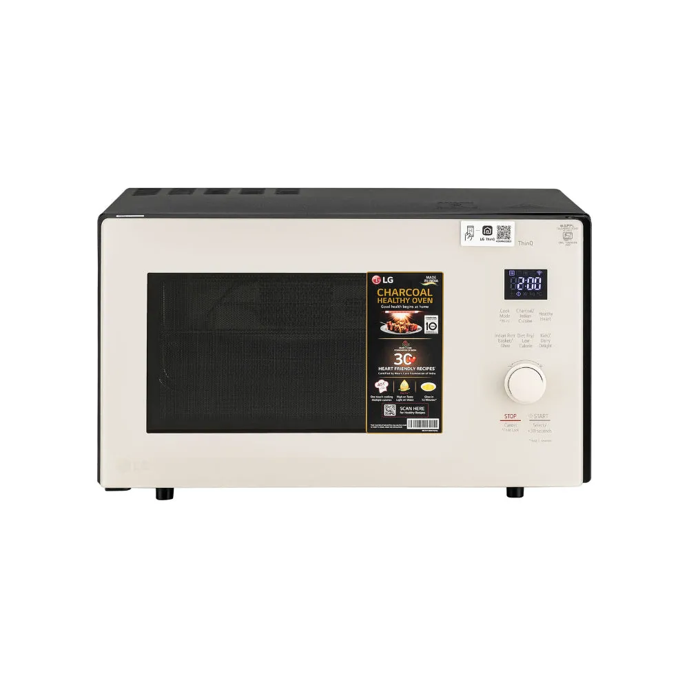LG MJEN286UBW 28 L Charcoal Convection Microwave Oven | Wi-Fi Enabled, Diet Fry, 360 Rotisserie, 301 Auto Cook Menus, Mist Beige