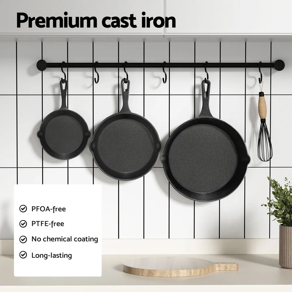 Non-Stick Cast Iron Frying Pan Set 3PCS PFOA/PIFE-Free 5-star chef