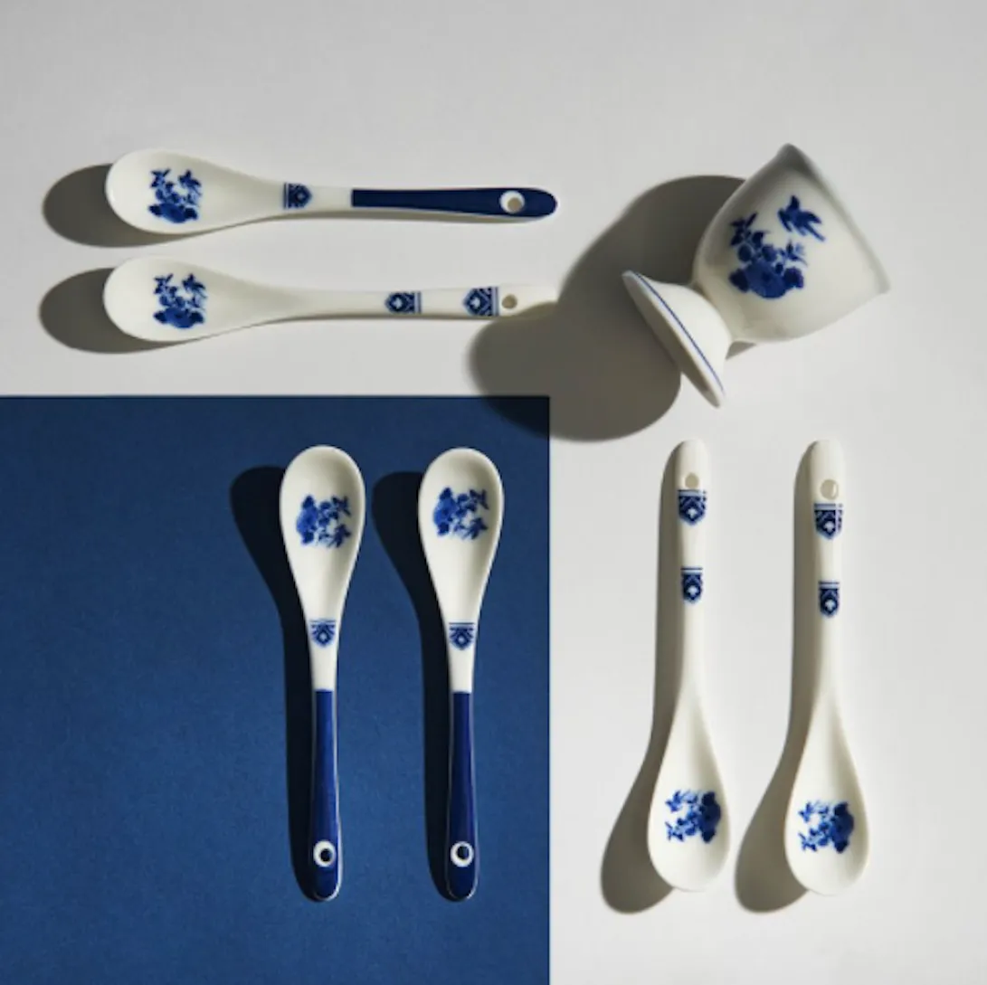 Set Of Six China Delftware Tea Spoons