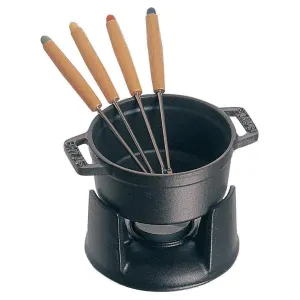 Staub Cast Iron 0.25-qt Mini Chocolate Fondue Set