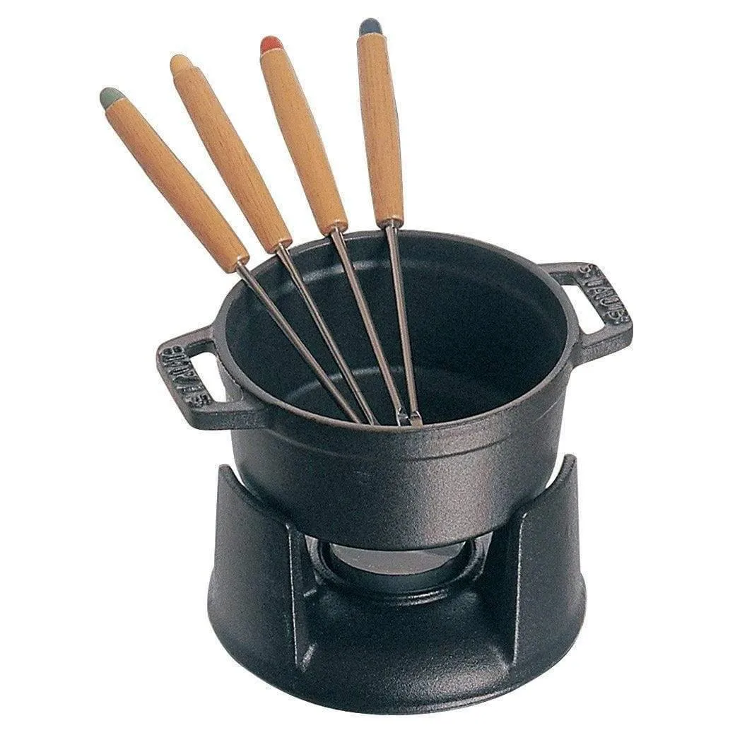 Staub Cast Iron 0.25-qt Mini Chocolate Fondue Set
